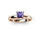 2 - Bianca Princess Cut Iolite Solitaire Engagement Ring 