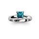 2 - Bianca Princess Cut London Blue Topaz Solitaire Engagement Ring 