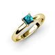 3 - Bianca Princess Cut London Blue Topaz Solitaire Engagement Ring 