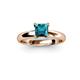 2 - Bianca Princess Cut London Blue Topaz Solitaire Engagement Ring 