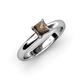 3 - Bianca Princess Cut Smoky Quartz Solitaire Engagement Ring 