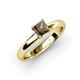 3 - Bianca Princess Cut Smoky Quartz Solitaire Engagement Ring 