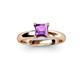 2 - Bianca Princess Cut Amethyst Solitaire Engagement Ring 