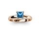2 - Bianca Princess Cut Blue Topaz Solitaire Engagement Ring 