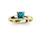 2 - Bianca Princess Cut London Blue Topaz Solitaire Engagement Ring 