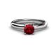 1 - Bianca 6.00 mm Round Ruby Solitaire Engagement Ring 