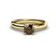 1 - Bianca 6.50 mm Round Smoky Quartz Solitaire Engagement Ring 