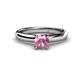 1 - Bianca 6.50 mm Round Pink Tourmaline Solitaire Engagement Ring 