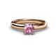 1 - Bianca 6.50 mm Round Pink Tourmaline Solitaire Engagement Ring 