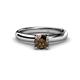 1 - Bianca 6.50 mm Round Smoky Quartz Solitaire Engagement Ring 