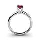 4 - Bianca 6.50 mm Round Rhodolite Garnet Solitaire Engagement Ring 