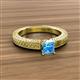 3 - Kaelan 6.00 mm Princess Cut Blue Topaz Solitaire Engagement Ring 