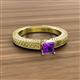 3 - Kaelan 6.00 mm Princess Cut Amethyst Solitaire Engagement Ring 