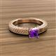 3 - Kaelan 6.00 mm Princess Cut Amethyst Solitaire Engagement Ring 