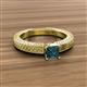 3 - Kaelan 6.00 mm Princess Cut London Blue Topaz Solitaire Engagement Ring 