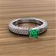 3 - Kaelan 6.00 mm Princess Cut Lab Created Emerald Solitaire Engagement Ring 