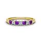 1 - Erica 3.00 mm Princess Cut Amethyst and Diamond 7 Stone Wedding Band 