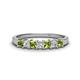 1 - Erica 3.00 mm Princess Cut Peridot and Diamond 7 Stone Wedding Band 