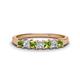 1 - Erica 3.00 mm Princess Cut Peridot and Diamond 7 Stone Wedding Band 