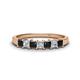 1 - Erica 3.00 mm Princess Cut Black and White Diamond 7 Stone Wedding Band 