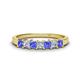 1 - Erica 3.00 mm Princess Cut Tanzanite and Diamond 7 Stone Wedding Band 