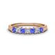 1 - Erica 3.00 mm Princess Cut Tanzanite and Diamond 7 Stone Wedding Band 