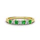 1 - Erica 3.00 mm Princess Cut Green Garnet and Diamond 7 Stone Wedding Band 