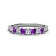 1 - Erica 3.00 mm Princess Cut Amethyst and Diamond 7 Stone Wedding Band 