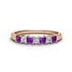 1 - Erica 3.00 mm Princess Cut Amethyst and Diamond 7 Stone Wedding Band 