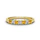 1 - Erica 3.00 mm Princess Cut Citrine and Diamond 7 Stone Wedding Band 