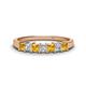 1 - Erica 3.00 mm Princess Cut Citrine and Diamond 7 Stone Wedding Band 
