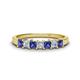 1 - Erica 3.00 mm Princess Cut Iolite and Diamond 7 Stone Wedding Band 