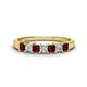 1 - Erica 3.00 mm Princess Cut Red Garnet and Diamond 7 Stone Wedding Band 