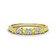 1 - Erica 3.00 mm Princess Cut Yellow Sapphire and Diamond 7 Stone Wedding Band 