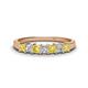 1 - Erica 3.00 mm Princess Cut Yellow Sapphire and Diamond 7 Stone Wedding Band 