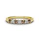 1 - Erica 3.00 mm Princess Cut Smoky Quartz and Diamond 7 Stone Wedding Band 