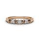 1 - Erica 3.00 mm Princess Cut Smoky Quartz and Diamond 7 Stone Wedding Band 