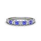 1 - Erica 3.00 mm Princess Cut Tanzanite and Diamond 7 Stone Wedding Band 