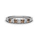 1 - Erica 3.00 mm Princess Cut Smoky Quartz and Diamond 7 Stone Wedding Band 