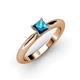 4 - Akila Princess Cut Blue Diamond Solitaire Engagement Ring 