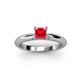 3 - Akila Princess Cut Red Garnet Solitaire Engagement Ring 
