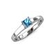 3 - Jemima Princess Cut Blue Topaz Solitaire Engagement Ring 