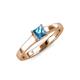 3 - Jemima Princess Cut Blue Topaz Solitaire Engagement Ring 