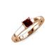 3 - Jemima Princess Cut Red Garnet Solitaire Engagement Ring 