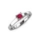 3 - Jemima Princess Cut Rhodolite Garnet Solitaire Engagement Ring 