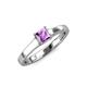 3 - Jemima Princess Cut Amethyst Solitaire Engagement Ring 