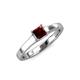 3 - Jemima Princess Cut Red Garnet Solitaire Engagement Ring 