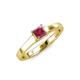 3 - Jemima Princess Cut Rhodolite Garnet Solitaire Engagement Ring 