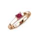 3 - Jemima Princess Cut Rhodolite Garnet Solitaire Engagement Ring 
