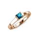 3 - Jemima Princess Cut Blue Diamond Solitaire Engagement Ring 